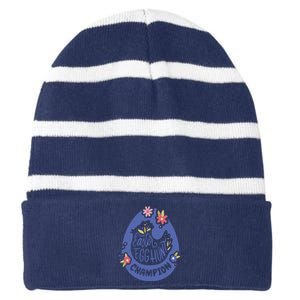 Easter Egg Hunt Champion Striped Beanie with Solid Band