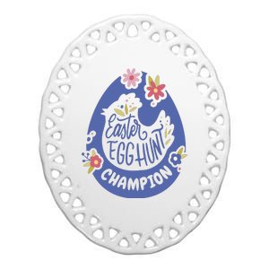 Easter Egg Hunt Champion Ceramic Oval Ornament