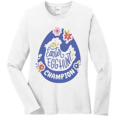 Easter Egg Hunt Champion Ladies Long Sleeve Shirt