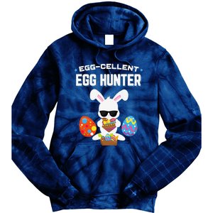 Eggcellent Egg Hunter Easter Bunny Gift Tie Dye Hoodie