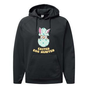 Easter Egg Hunter Gnome Ear Bunny Easter Day Gift Performance Fleece Hoodie