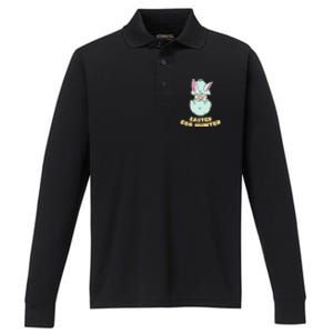 Easter Egg Hunter Gnome Ear Bunny Easter Day Gift Performance Long Sleeve Polo