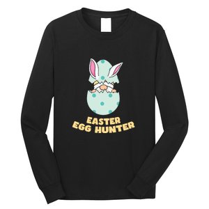 Easter Egg Hunter Gnome Ear Bunny Easter Day Gift Long Sleeve Shirt