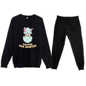 Easter Egg Hunter Gnome Ear Bunny Easter Day Gift Premium Crewneck Sweatsuit Set