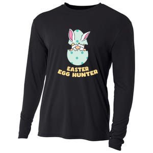 Easter Egg Hunter Gnome Ear Bunny Easter Day Gift Cooling Performance Long Sleeve Crew