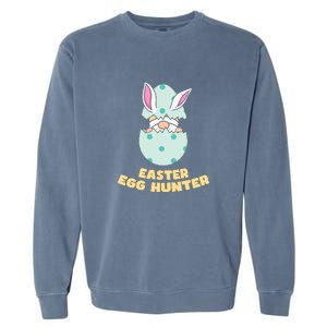 Easter Egg Hunter Gnome Ear Bunny Easter Day Gift Garment-Dyed Sweatshirt