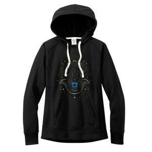 Evil Eye Hamsa Hand Nazar Amulet Protection Celestial Yoga Women's Fleece Hoodie