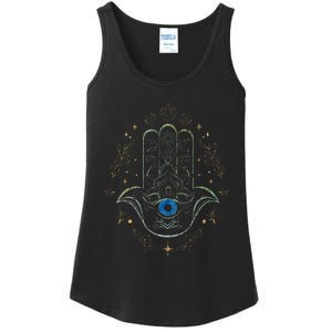 Evil Eye Hamsa Hand Nazar Amulet Protection Celestial Yoga Ladies Essential Tank