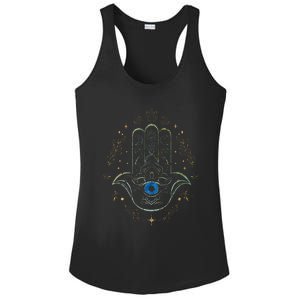 Evil Eye Hamsa Hand Nazar Amulet Protection Celestial Yoga Ladies PosiCharge Competitor Racerback Tank