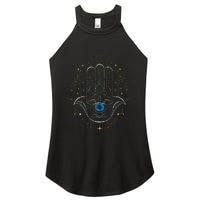 Evil Eye Hamsa Hand Nazar Amulet Protection Celestial Yoga Women's Perfect Tri Rocker Tank