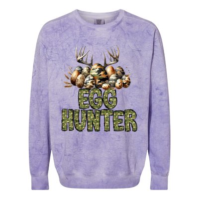 Easter Egg Hunter Camo Funny Eggs Deer Colorblast Crewneck Sweatshirt