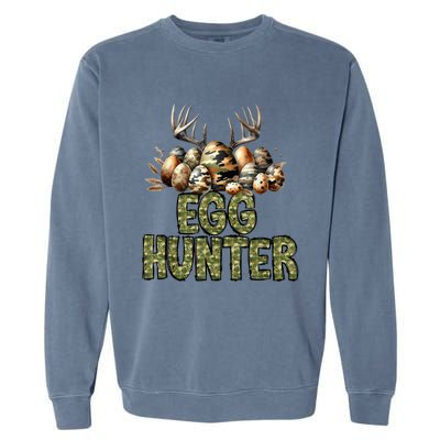 Easter Egg Hunter Camo Funny Eggs Deer Garment-Dyed Sweatshirt