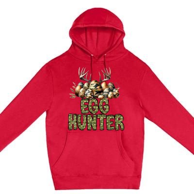 Easter Egg Hunter Camo Funny Eggs Deer Premium Pullover Hoodie