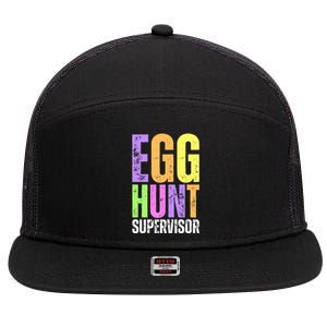 Easter Egg Hunt Supervisor Funny Mom Dad 7 Panel Mesh Trucker Snapback Hat