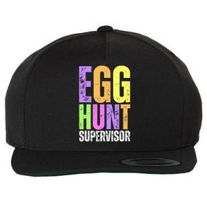 Easter Egg Hunt Supervisor Funny Mom Dad Wool Snapback Cap