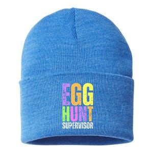 Easter Egg Hunt Supervisor Funny Mom Dad Sustainable Knit Beanie