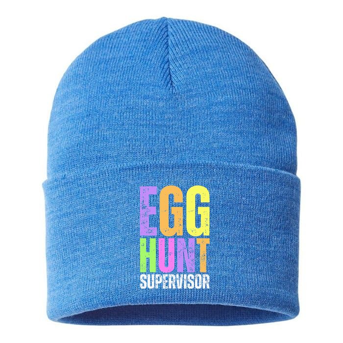 Easter Egg Hunt Supervisor Funny Mom Dad Sustainable Knit Beanie