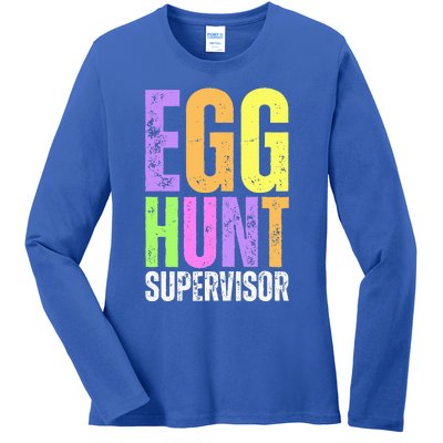 Easter Egg Hunt Supervisor Funny Mom Dad Ladies Long Sleeve Shirt