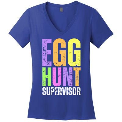 Easter Egg Hunt Supervisor Funny Mom Dad Women's V-Neck T-Shirt