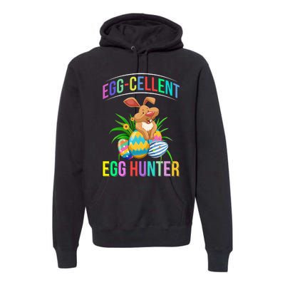 Egg-cellent Egg Hunter Happy Easter Bunny Eggs Premium Hoodie