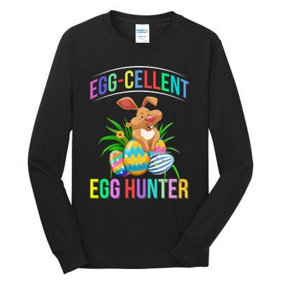 Egg-cellent Egg Hunter Happy Easter Bunny Eggs Tall Long Sleeve T-Shirt