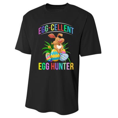 Egg-cellent Egg Hunter Happy Easter Bunny Eggs Performance Sprint T-Shirt