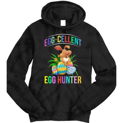 Egg-cellent Egg Hunter Happy Easter Bunny Eggs Tie Dye Hoodie