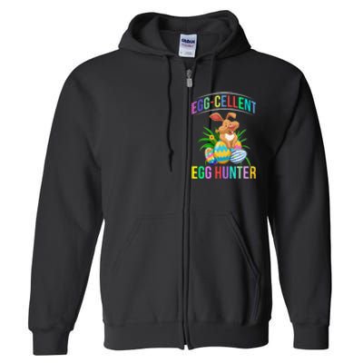 Egg-cellent Egg Hunter Happy Easter Bunny Eggs Full Zip Hoodie