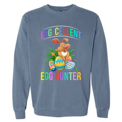 Egg-cellent Egg Hunter Happy Easter Bunny Eggs Garment-Dyed Sweatshirt