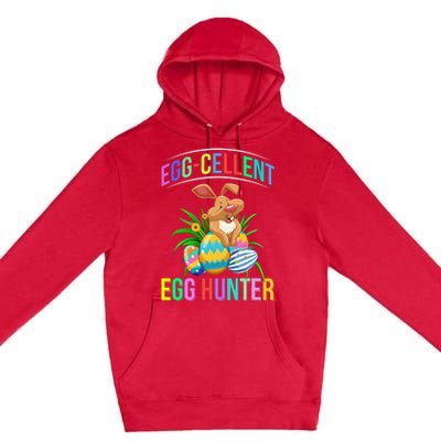 Egg-cellent Egg Hunter Happy Easter Bunny Eggs Premium Pullover Hoodie