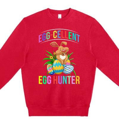 Egg-cellent Egg Hunter Happy Easter Bunny Eggs Premium Crewneck Sweatshirt