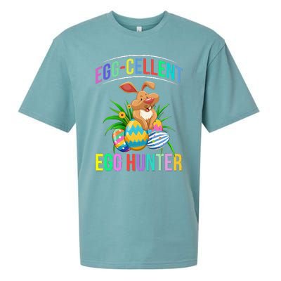 Egg-cellent Egg Hunter Happy Easter Bunny Eggs Sueded Cloud Jersey T-Shirt