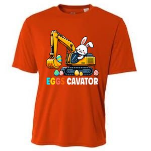 Eggscavator Egg Hunting Bunny Easter Day Cooling Performance Crew T-Shirt