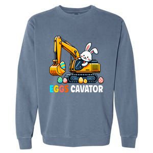 Eggscavator Egg Hunting Bunny Easter Day Garment-Dyed Sweatshirt