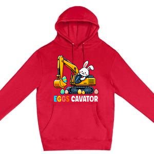 Eggscavator Egg Hunting Bunny Easter Day Premium Pullover Hoodie