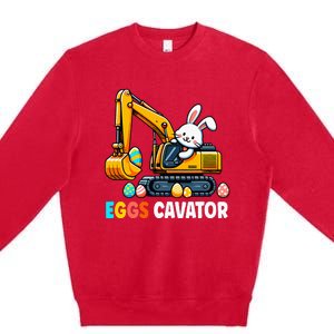 Eggscavator Egg Hunting Bunny Easter Day Premium Crewneck Sweatshirt