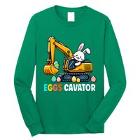 Eggscavator Egg Hunting Bunny Easter Day Long Sleeve Shirt