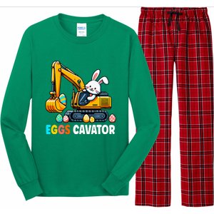 Eggscavator Egg Hunting Bunny Easter Day Long Sleeve Pajama Set