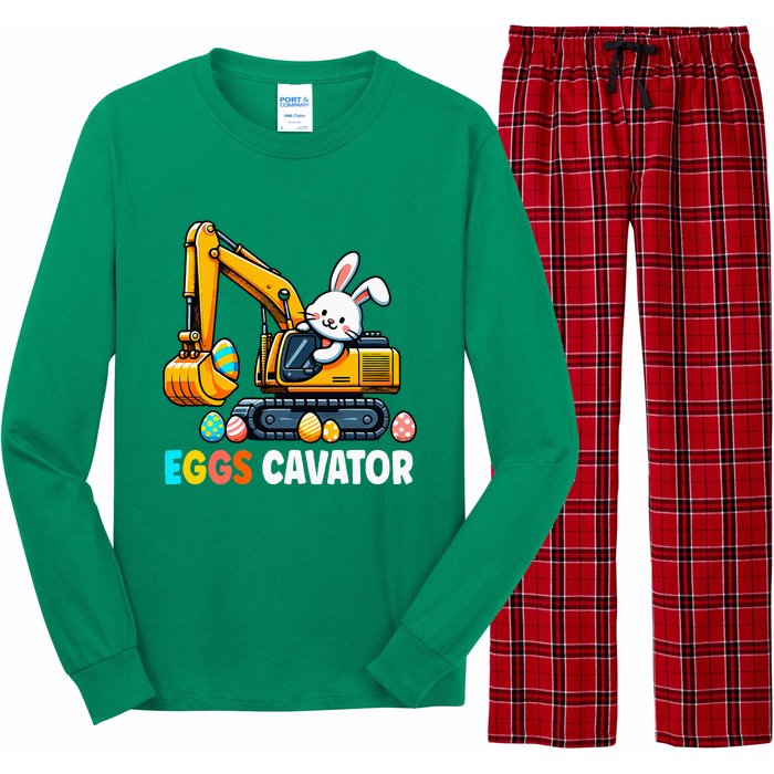 Eggscavator Egg Hunting Bunny Easter Day Long Sleeve Pajama Set