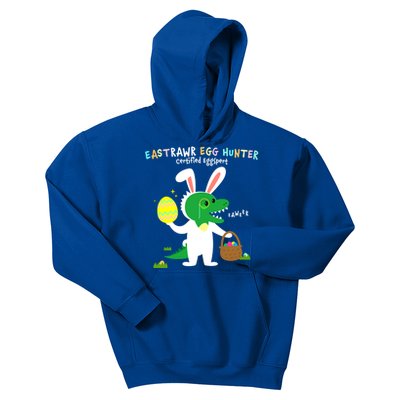 Eastrawr Egg Hunter Certified Eggspert Easter T Rex Dinosaur Gift Kids Hoodie