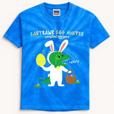 Eastrawr Egg Hunter Certified Eggspert Easter T Rex Dinosaur Gift Kids Tie-Dye T-Shirt