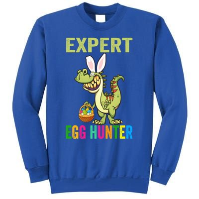 Expert Egg Hunter T Rex Dinosaur Bunny Easter Meaningful Gift Tall Sweatshirt