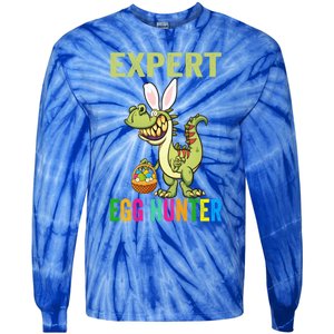 Expert Egg Hunter T Rex Dinosaur Bunny Easter Meaningful Gift Tie-Dye Long Sleeve Shirt