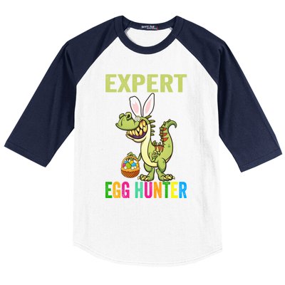 Expert Egg Hunter T Rex Dinosaur Bunny Easter Meaningful Gift Baseball Sleeve Shirt