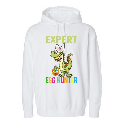 Expert Egg Hunter T Rex Dinosaur Bunny Easter Meaningful Gift Garment-Dyed Fleece Hoodie