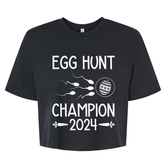 Easter Egg Hunt Champion Funny Dad Bella+Canvas Jersey Crop Tee