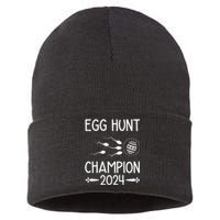 Easter Egg Hunt Champion Funny Dad Sustainable Knit Beanie