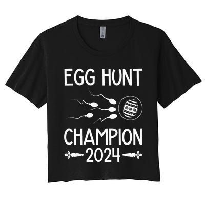 Easter Egg Hunt Champion Funny Dad Women's Crop Top Tee