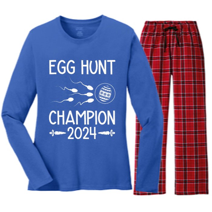 Easter Egg Hunt Champion 2024 Women's Long Sleeve Flannel Pajama Set 