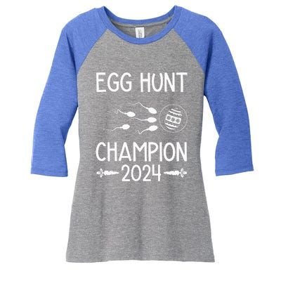 Easter Egg Hunt Champion 2024 Women's Tri-Blend 3/4-Sleeve Raglan Shirt